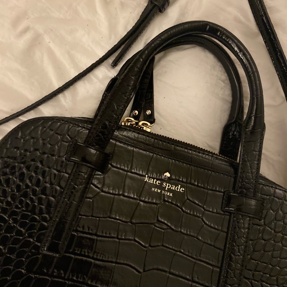 Black croc Kate Spade Bag